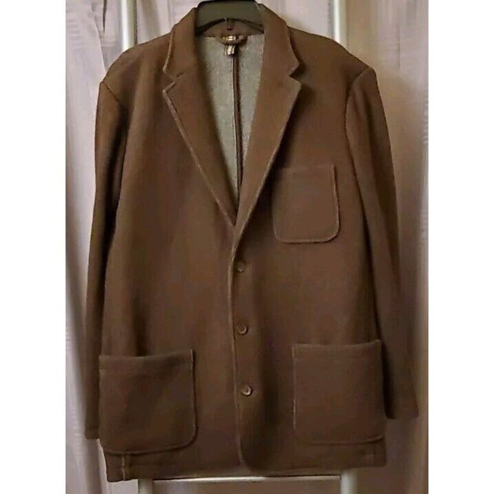 Territory Ahead Wool Blend Jacket Fleece Lined Men Sz Large 3 Button Front Thick